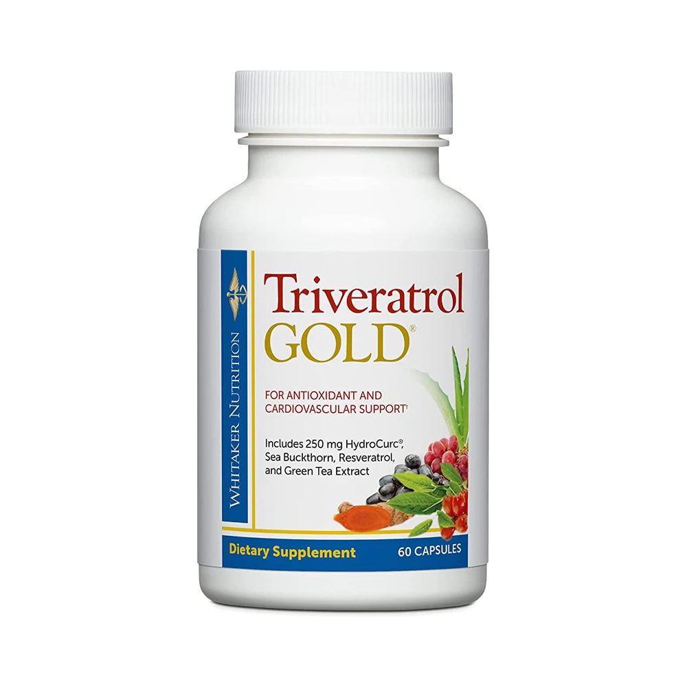 
Triveratrol Gold with Resveratrol & Extracts of Aloe, Green Tea, and Turmeric for healthy aging 60 Capsules 