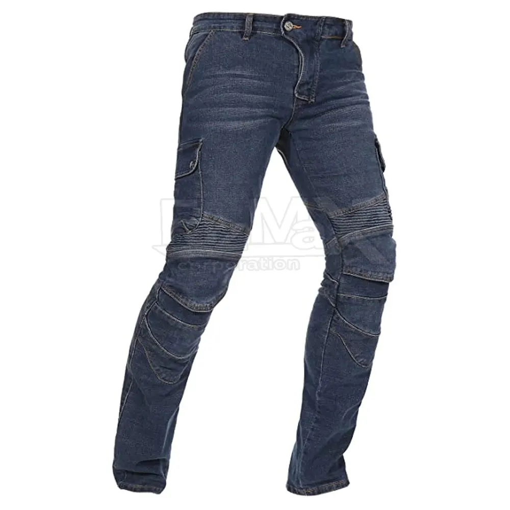 Crease style motorbike reinforced  jeans for men Ribbed lining jeans for Prime Protection