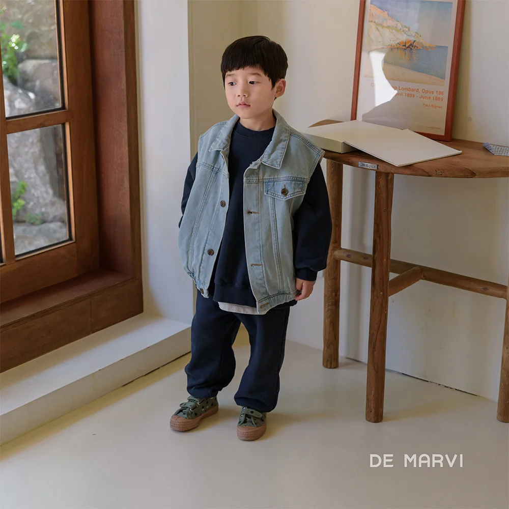 DE MARVI Kids Toddler Terry Basic Sweatpants Girls Boys Jogger Pants Clothes Wholesale Korean Manufacturer MADE IN KOREA