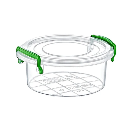 Plastic Mini Elite Round Storage Box 0,5 Lt. Storage Boxes & Bins Food Container Food Packaging Transparent Modern Multifunction