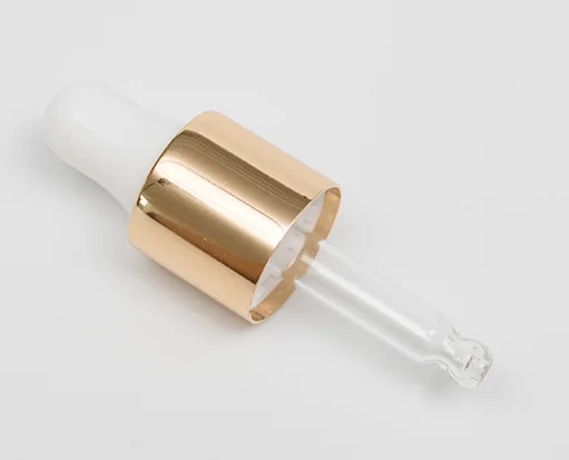 Low MOQ 13/415 Aluminium  Dropper With NBR or Silicon Teat  13/415 metal dropper cap