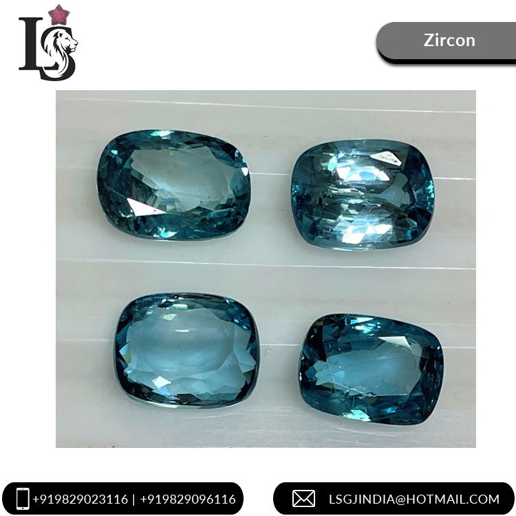 High Quality 100% Natural Blue Zircon Gemstone Round/Oval/Heart Shape 8-10 Carat Loose Stone for Jewelry Rings