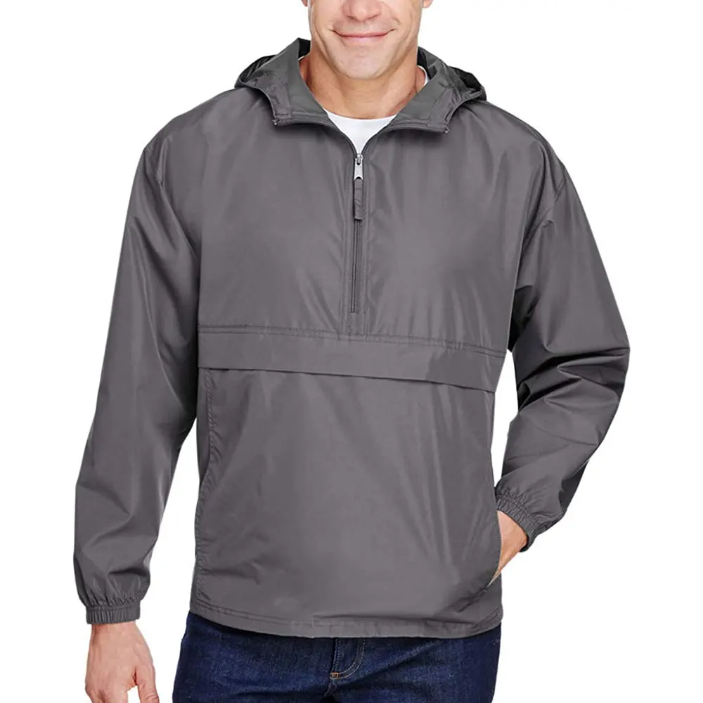 Wholesale Custom Windbreaker Hip Hop Streetwear Men 100% Polyester jackets Casual Fit Outdoor anorak Jacket man