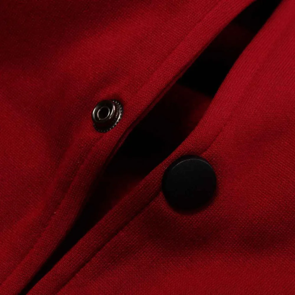 Cool Men Wine Red Baseball Jacket Autumn Fashion Slim Black Sleeve Bomber Jacket Men Brand Varsity Jackets