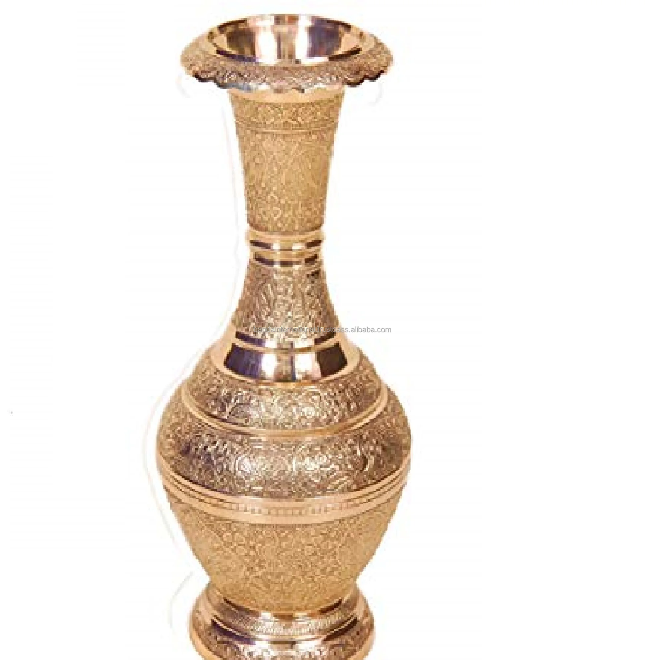 Centerpiece Decorative Brass Metal Flower Vases Made Indian Home Decorative Metal Flower Pot