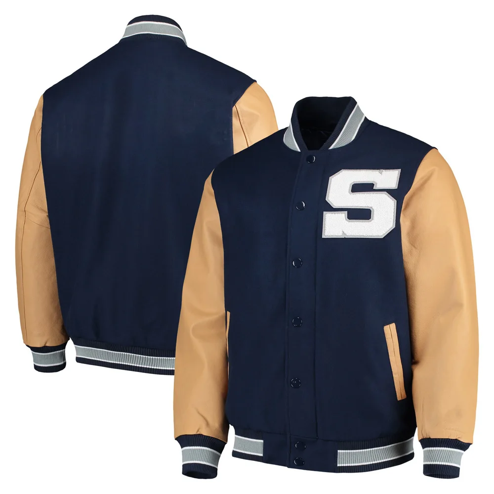 2021 Wholesale Men Custom Cotton Fleece Baseball Jacket Letterman Blank Hooded Varsity Jacket