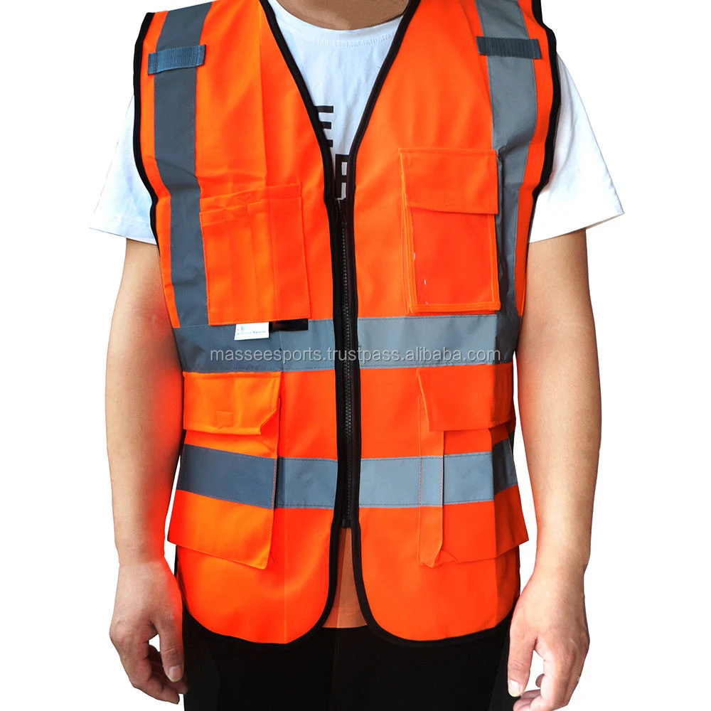 Construction Industrial Green Orange Mesh Customize Logo Reflective Hivis Protective Workwear Hi Vis Work Safety Vest