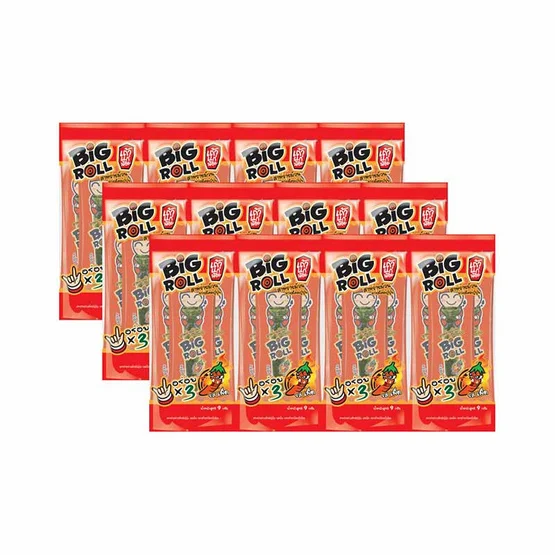 Tao Kae Noi Big Roll Grilled Seaweed  3g x 12 x12 Spicy  Flavor