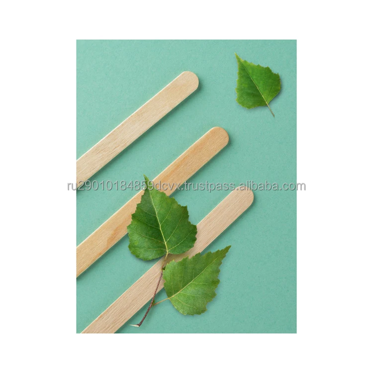 Eco-fiendly wooden cosmetic spatula 115x10x2 for applying wax and sugar paste during the depilation procedure, beauty