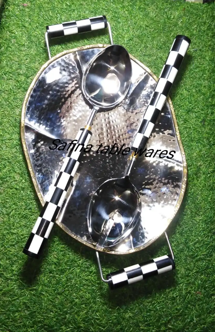 stainless steel cutlery with raisin handle stainless steel tray.