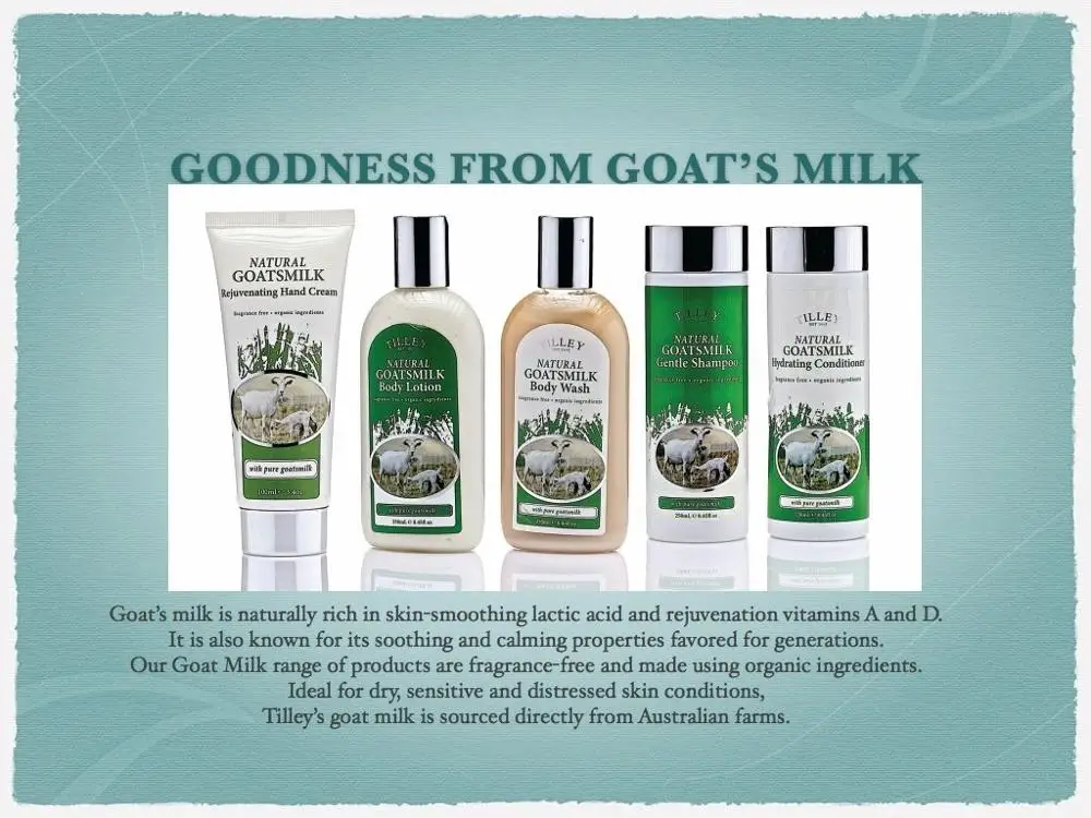 TILLEY - Goats Milk Shampoo - Shower Gel -  250mL - Natural Goats Milk Range