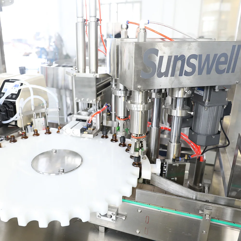 Automatic 20ml 50 ml Cosmetic Oil  Glass Bottle Dropper Filling Machine