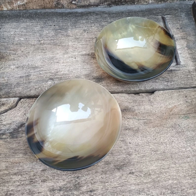 Manufacturer Of Making Horn Bowl Dishes Eco Friendly For Serving Bowl Genuine Ox Horn Palm Lathering Shave Bowl