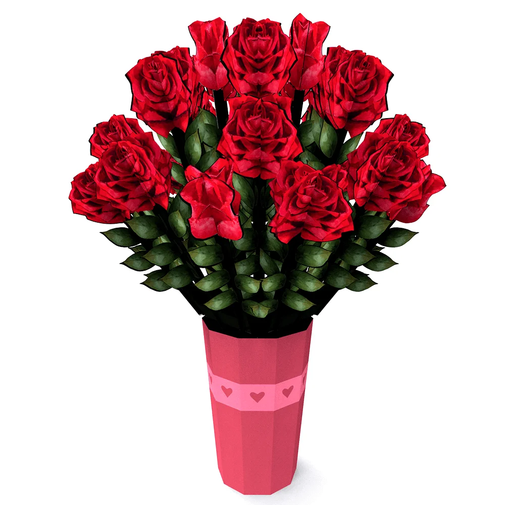 Christmas rose flower bouquet 3D Pop up card Holidays Greeting cards Creative Handmade laser cutting cards