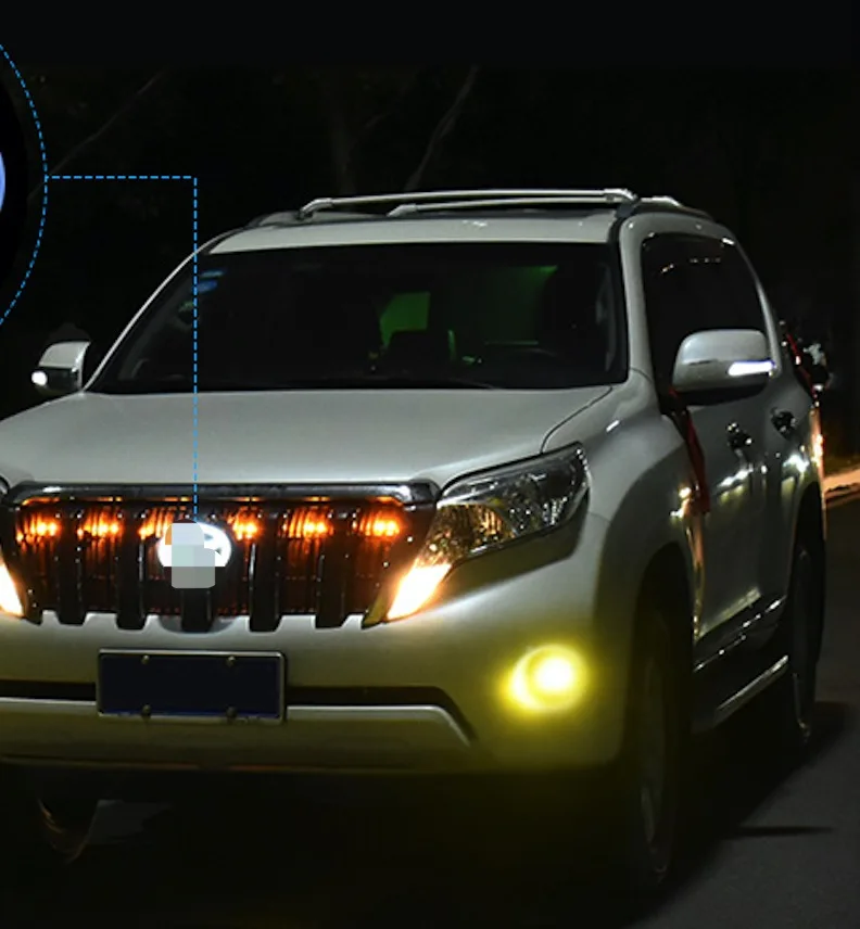 
Car Style ABS 4D Front Grill Car Badge Emblem Led Logo Light for 2014-2017 Prado LC150 Toyota 