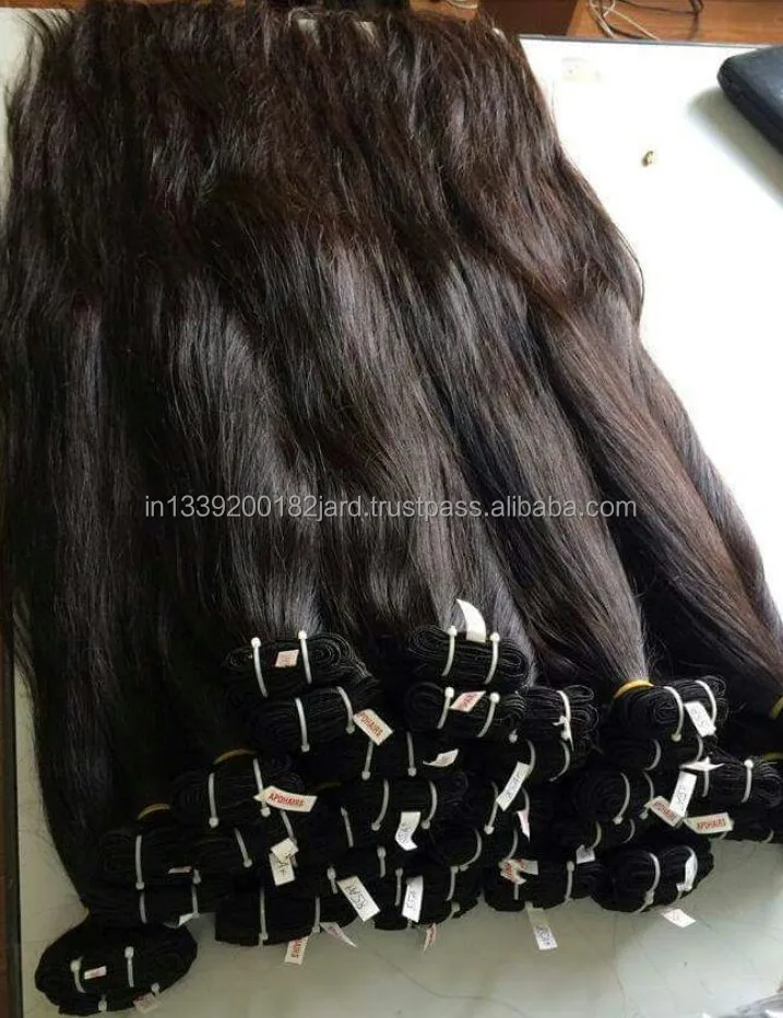 Premium Quality Straight Hair With Thick Quality Indian Human Hair Extensions Available at Wholesale Price For Export Sale