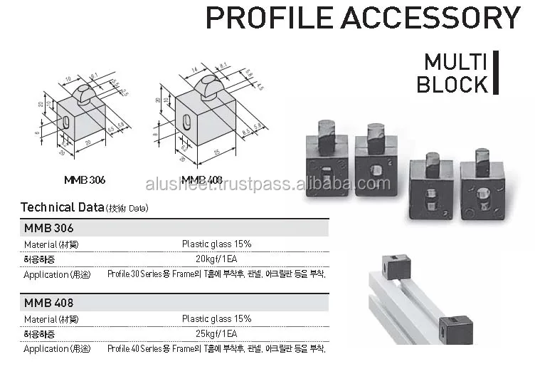 Superior Quality Korean Aluminum Profile accessories & CNC machining parts