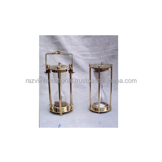 Vintage sand timer with compass nautical sand timer