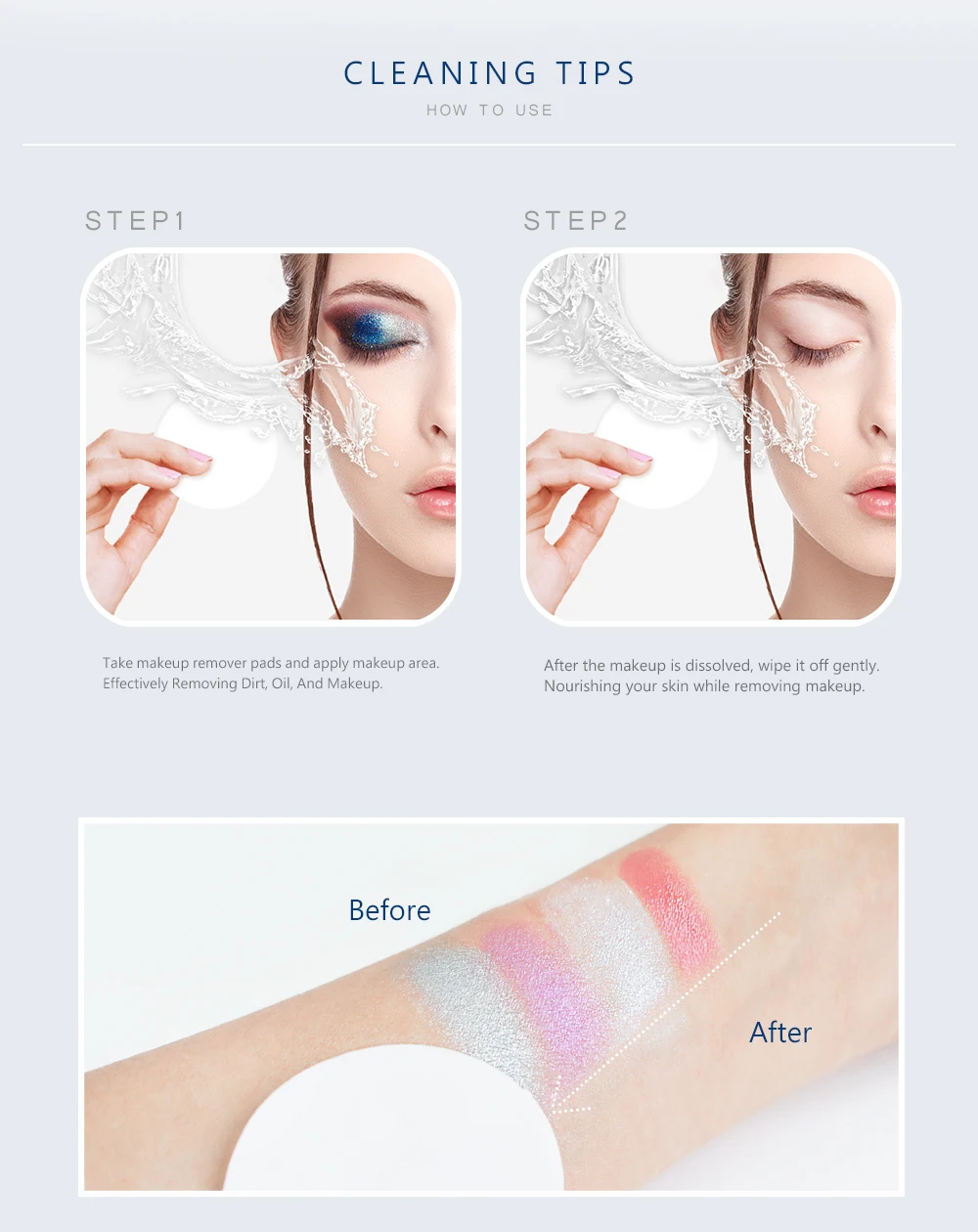 LIGHTEYES Cleaning Makeup Remover PVA Moisturizing Eyelash Pad