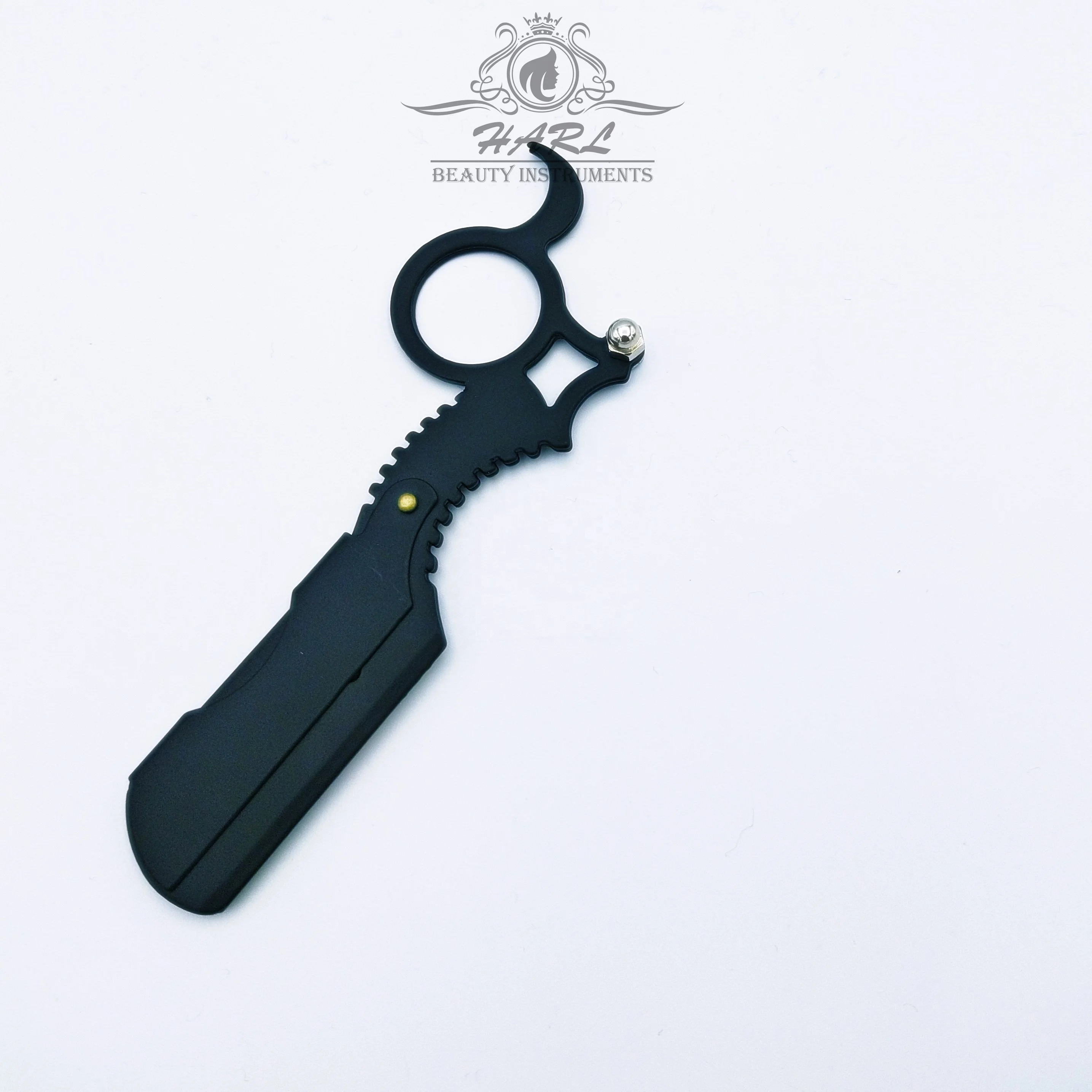Key Chain Blade Replaceable Barber Razor Powder Coated Stainless Steel Under Custom Logo Non Disposable Style Black Single Blade