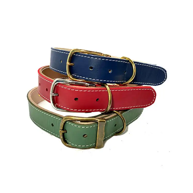 Full Grain Top Grade Double Layer Two Tone Color Cowhide Ingredient Pets Dog Collar Making Supplies