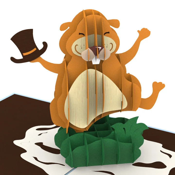 Groundhog Day Holiday Animal Greeting Pop Up 3D Card Custom Design Handmade Cheap Wholesale Vietnam