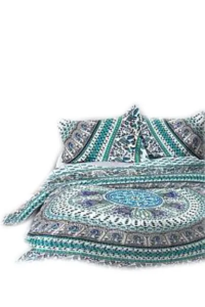 Bohemian Mandala Duvet Cover Set Reversible Cotton Bedspread with Zipper & Matching Pillow Cases Decorative Art Throw Bedding