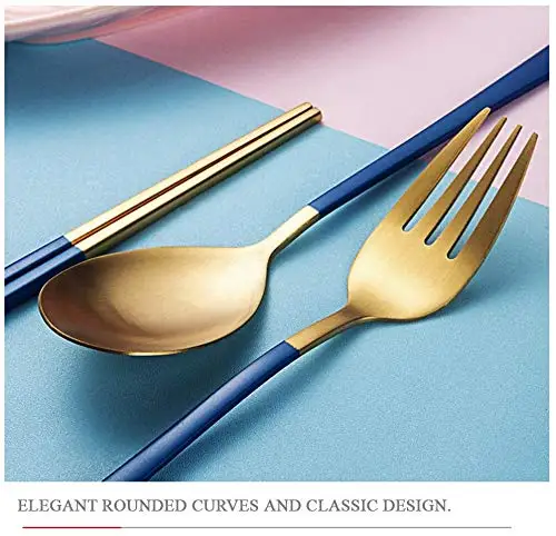 Blue  Color brass spoons Cutlery set design With Box Royal Antique Design for dining Table Home and Restaurant