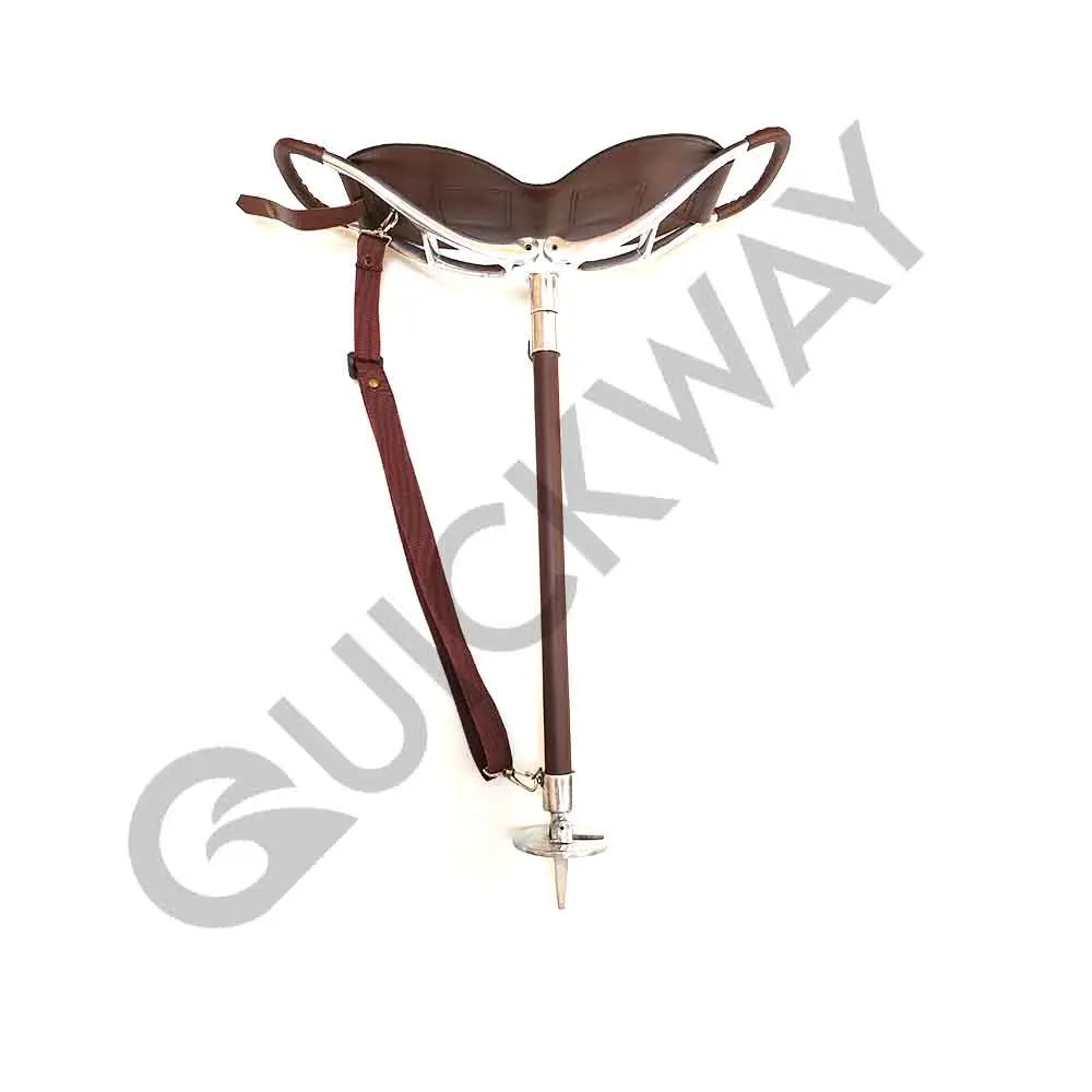 2024 Custom All-Design Leather and Wood Tripod Stool Breathable Shooting Tree Stand for Outdoor Hunting