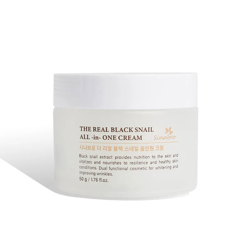 BLACK SNAIL ALL IN ONE CREAM 50ml of Korean Skincare Cosmetics for OEM, ODM, Face Cream for Moisturizing, Soothing, Anti-Aging