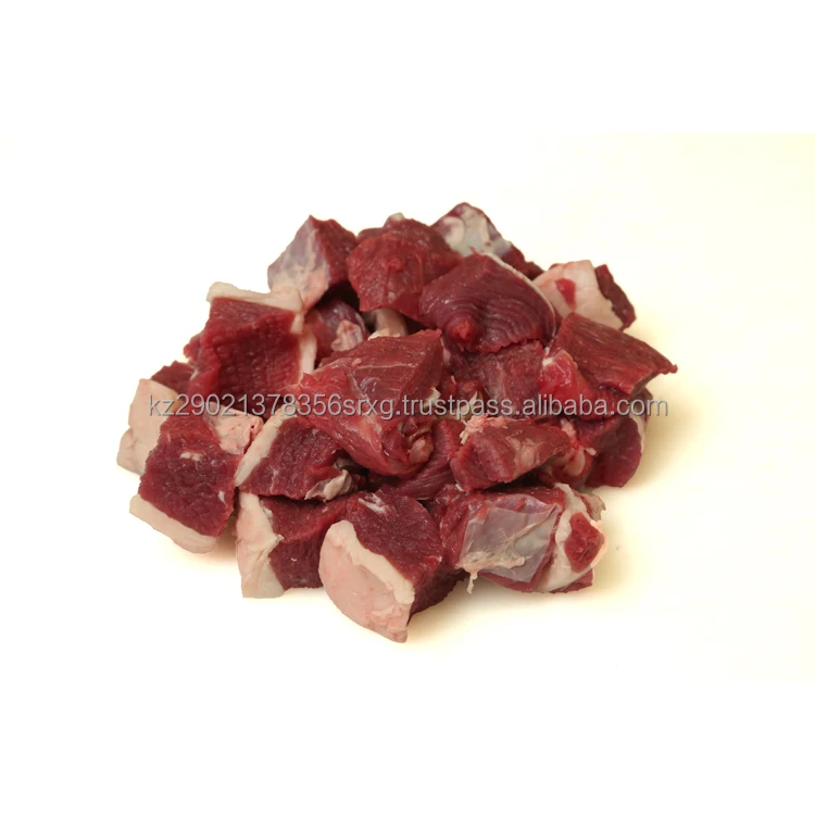 Goulash beef meat finely chopped small pitted meat pieces packing vacuum bag cheap boneless beef meat