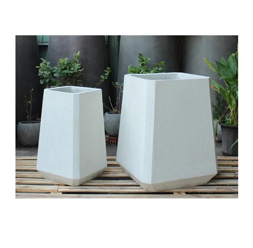 GFRC planters manufacturer Customized Shape garden pottery GRC concrete urn planter From Vietnam