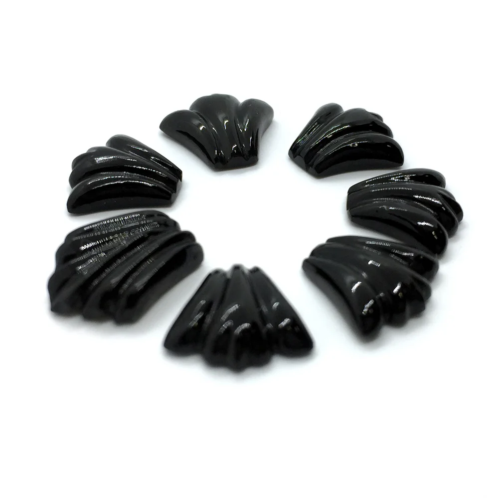 Black Onyx Handmade Carved Loose Gemstone Beads Natural Black Onyx Healing Stone Natural Black Onyx Hand Carved Stone Beads