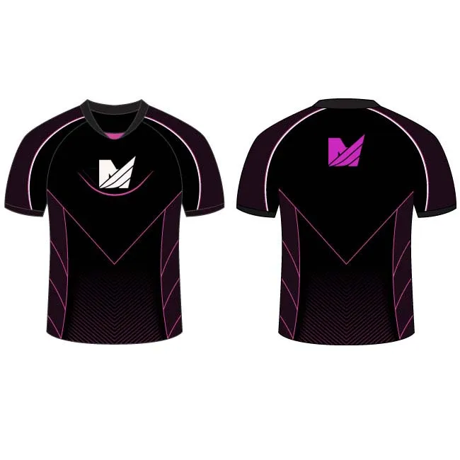  Пользовательская игровая быстросохнущая футболка для электронных видов спорта сублимационная изготовленная на заказ командная