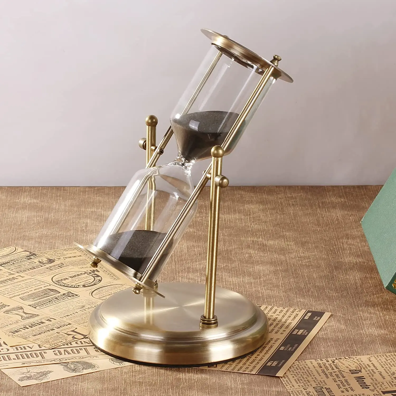 Metal Antique Vintage Kelvin & Hughes 1917 London Rotating 10 Minutes Hourglass Sand hourglass Flip Sand Timer