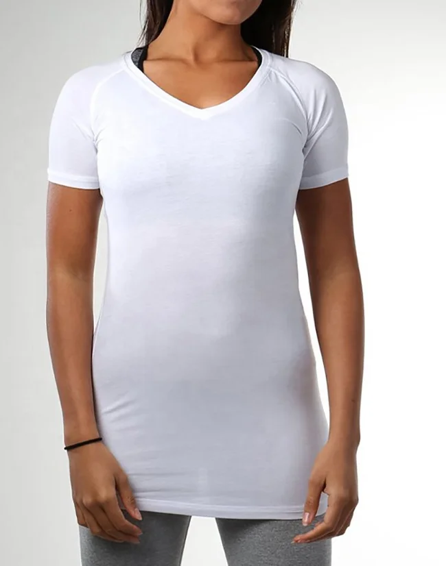 v neck plain ladies t shirts
