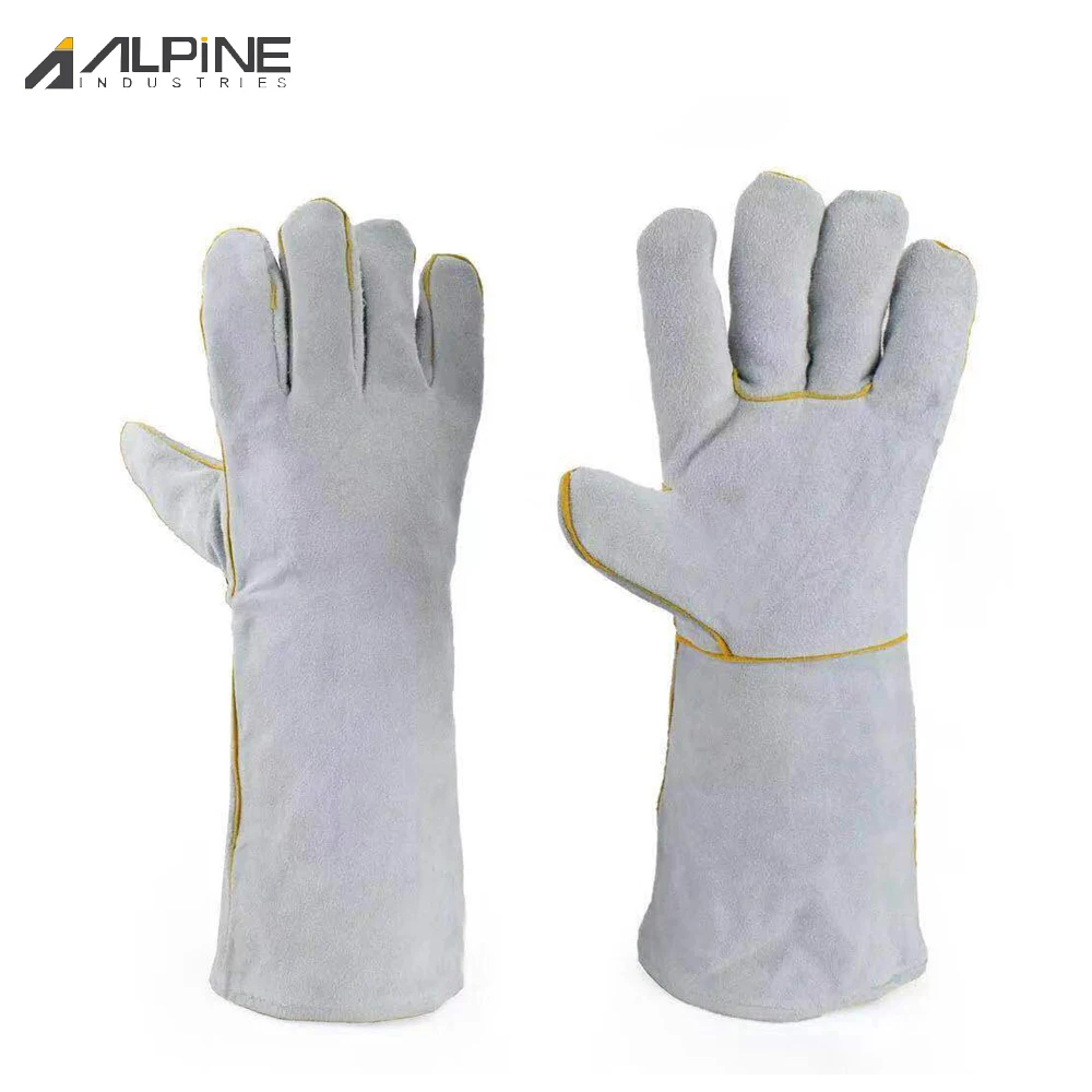 Best Split Leather Design Heavy Duty Industrial Working Gloves Leather Welding Gloves