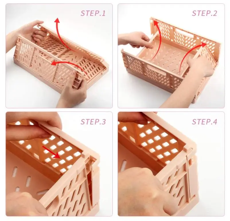 Пластиковый складной ящик складная корзина для хранения полки Штабелируемый контейнер органайзер дома и офиса