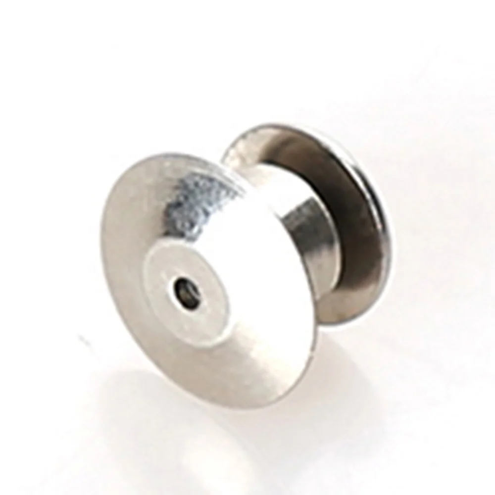 Silver color tie tack pin clutch deluxe brass pin badge brooch locking pin backs