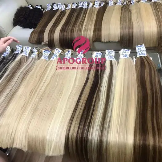 Straight  Bone Straight of Natural Human Hair Extensions Weave Weft  From Apohair Brand at the Wholesale Price list