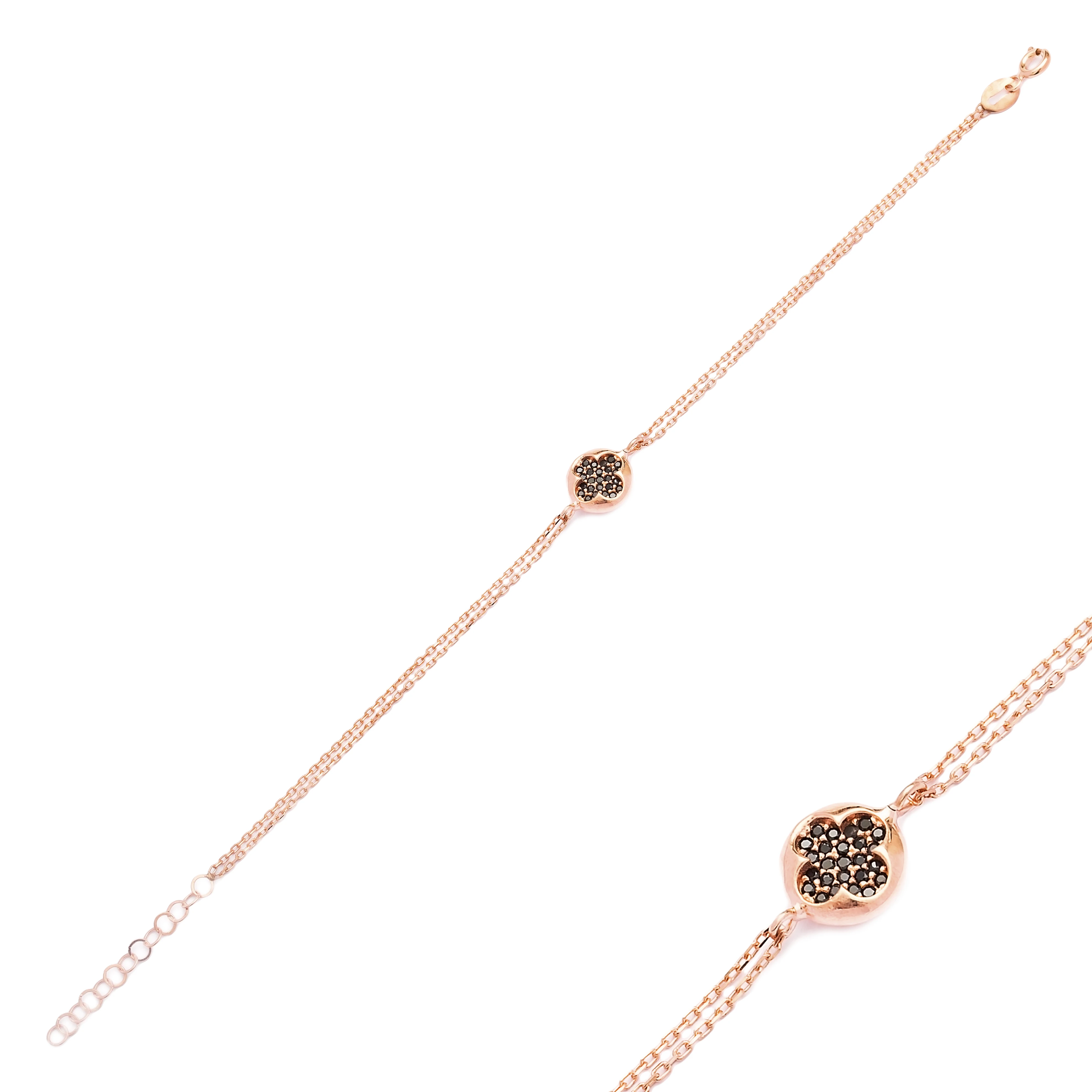 Minimalist Round And Clover Design Bracelet Wholesale 925 Sterling Silver Bracelet Jewellery