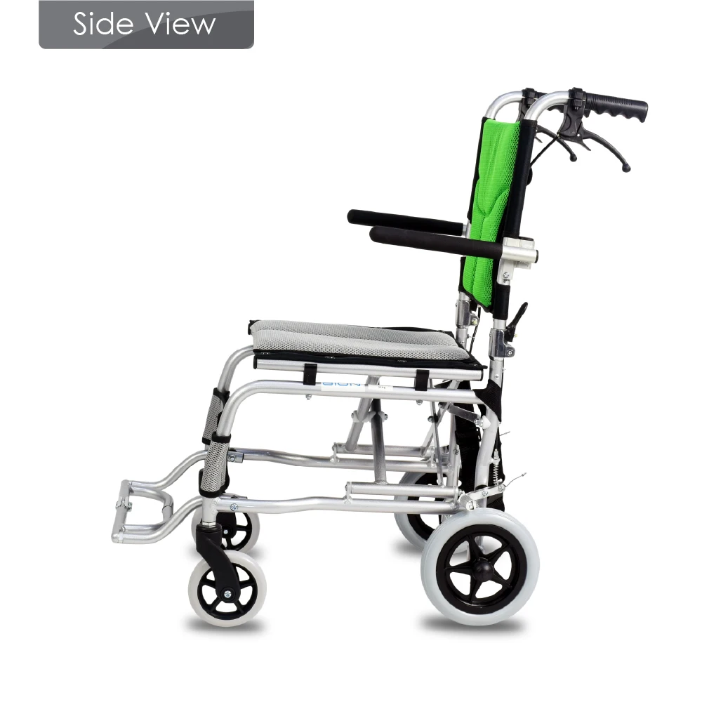 BION Traveller Compact Manual Wheelchair Lightweight Travelling Folding from Singapore for Elderly Aluminium Flip-up 7.3KGS SG