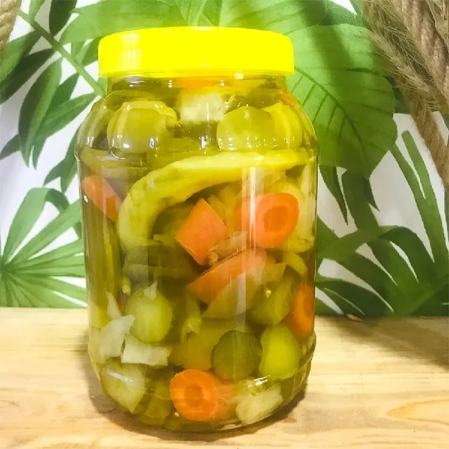 Маринованный горячий перец джалапеньо листья винограда белая капуста огурец мини-кукурузный смесь
