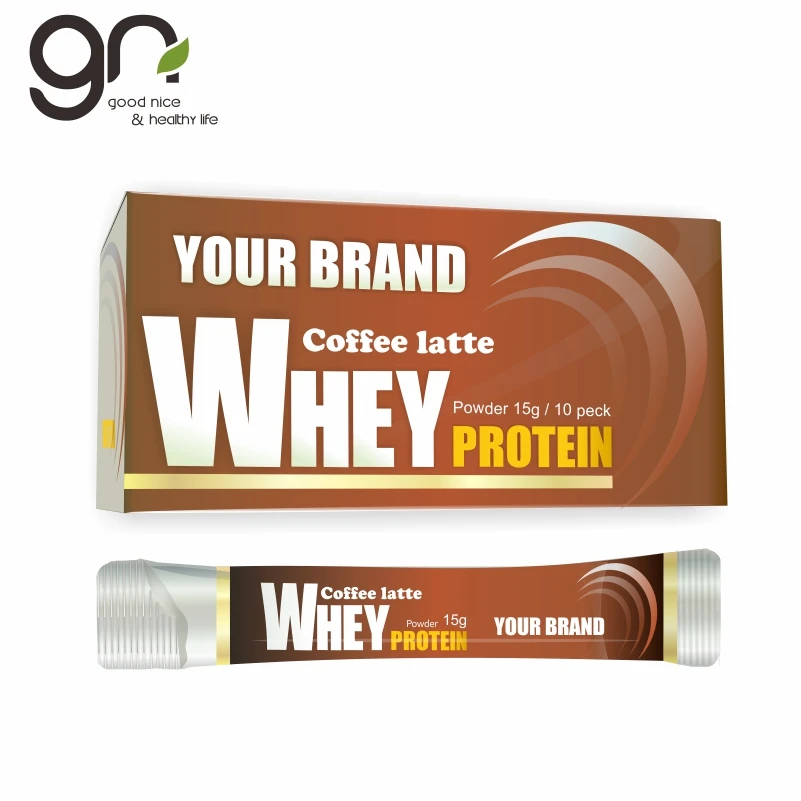 
coffee latte flavor Whey Protein powder could make strengthen muscles and lose weight that we accept OEM - ODM 