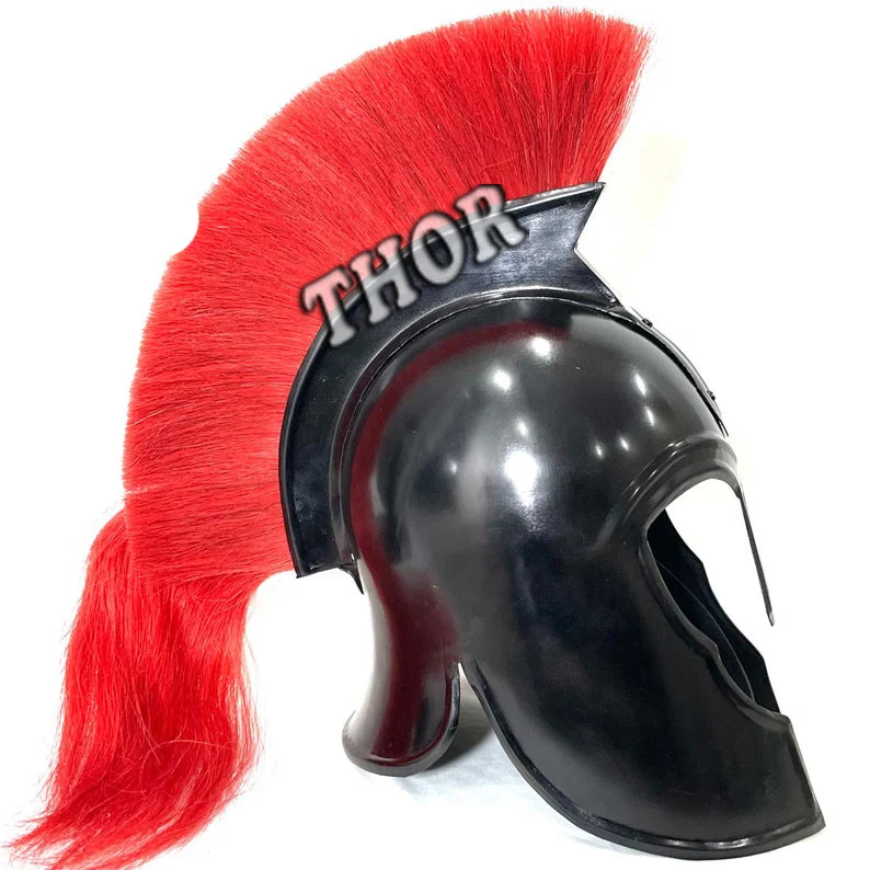  Трой армированный шлем Рыцарь крестовый доспех 18 г стальной | Стальной средневековый черный шлема SCA LARP Реплика костюм с подставкой