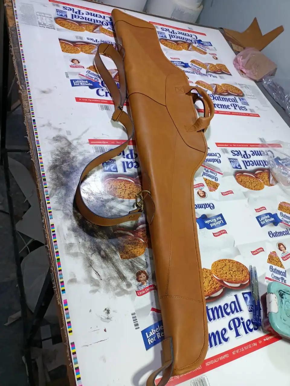  Винтажная сумка из натуральной кожи для ружья охотничьего чехол кожаная
