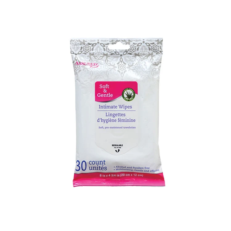 Flushable Feminine Antibacterial Personal Care Alcohol Free Wet Wipes