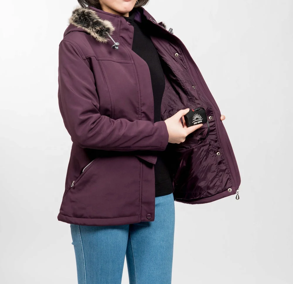 Heated Women Hooded Jacket From Wholesale Manufacturer