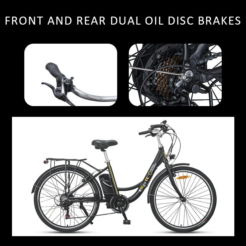 EU top trend 26inch electric city bike with 36v 250w pedal assist bici elettrica rear hubless motor electric commut bikes