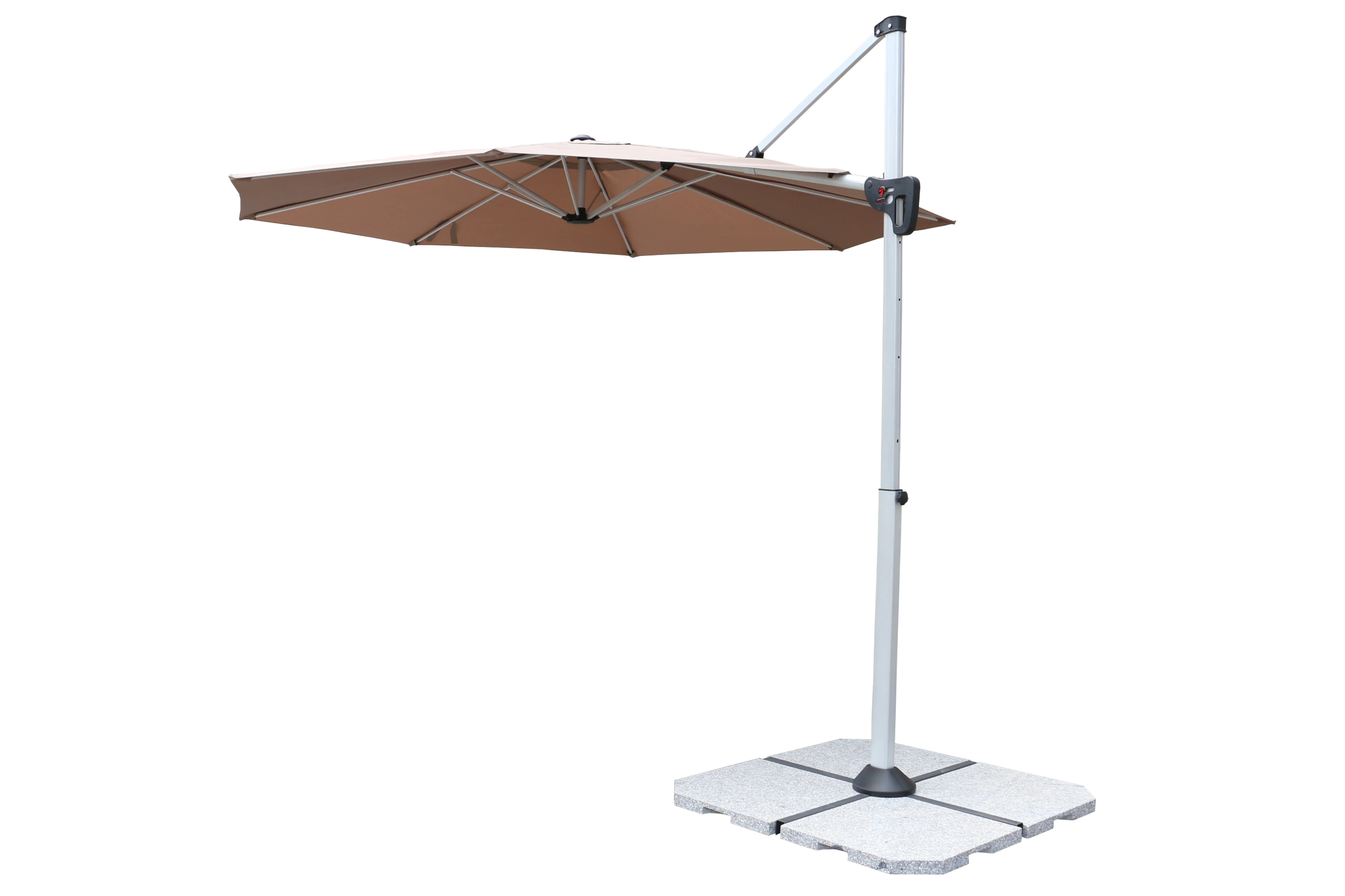 Folding Sun Outdoor Garden Outdoor Market Table Umbrella with Crank, 8 Ribs, Polyester Canopy